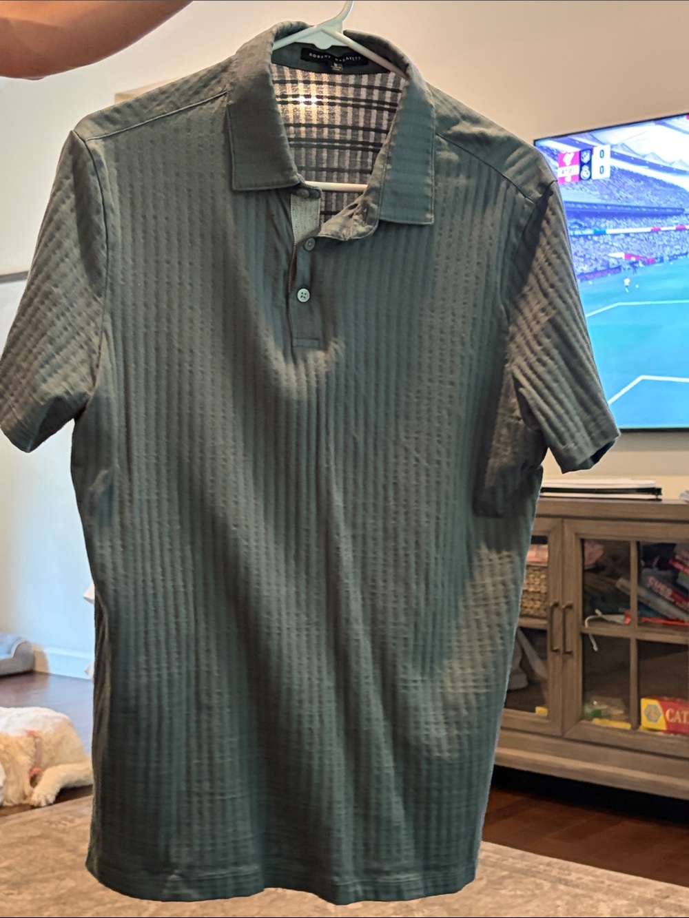 Robert Barakett Forest Green Vertical-Texture Polo
